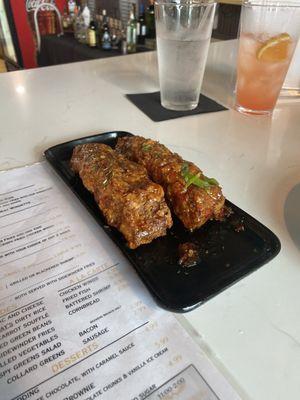 Battered and fried ribs