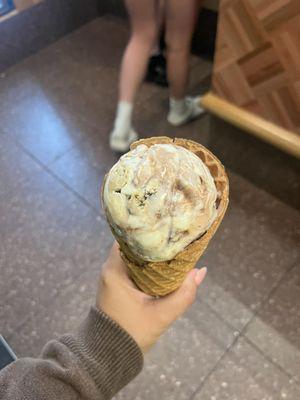 Salted Malted Chocolate chip cookie dough cone