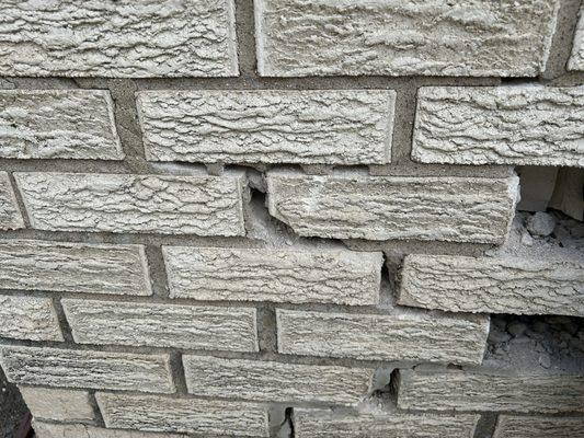 After Sonny started chiseling in areas not needing repair. This is the middle of the wall.