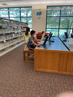 Computer time at the library