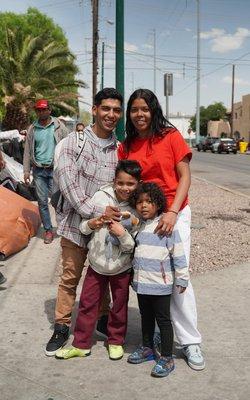 Migrant family from the migrant crisis at El Paso in downtown (beginnings of 2023)