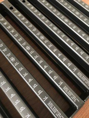 Custom 18" metal rulers, metal marked