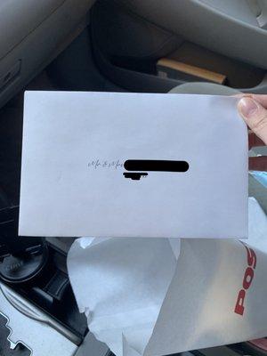 The order I received.