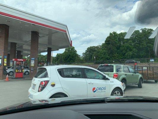 Lines at the gas pump