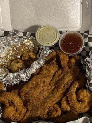 Fried Fish and Shrimp Tray