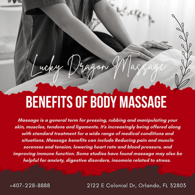 Lucky Dragon Massage
 2122 E Colonial Dr, Orlando, FL 32803
 Call Us at 407-228-8888