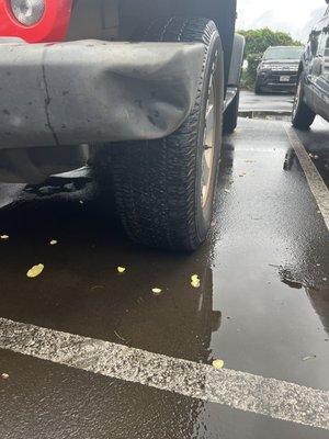 Damaged bumper from jerk at a parking lot who hit it & didn't even leave a note.