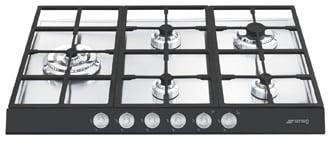 PTS727NU5 - 28" stainless steel gas cooktop with suspended grates. Black control panel in front