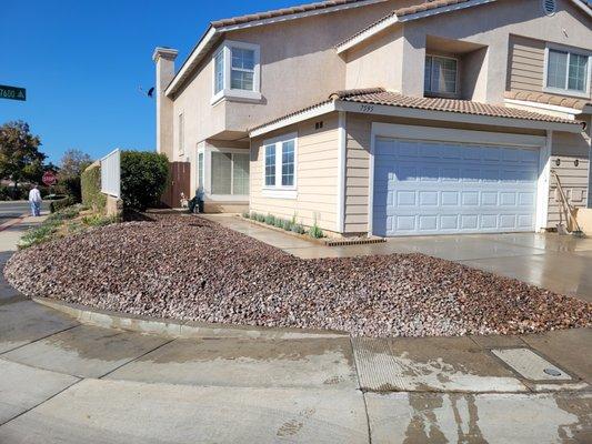 New installation of decorative rocks