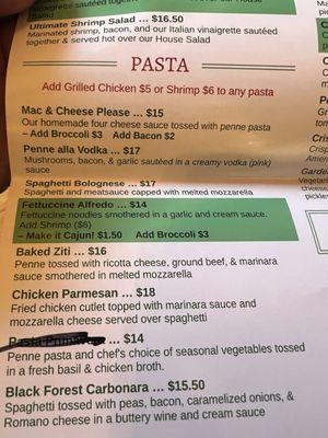 Pasta dishes