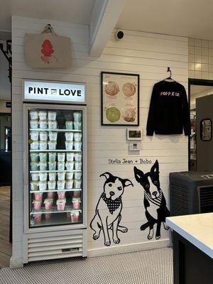 interior with fridge of pints for purchase