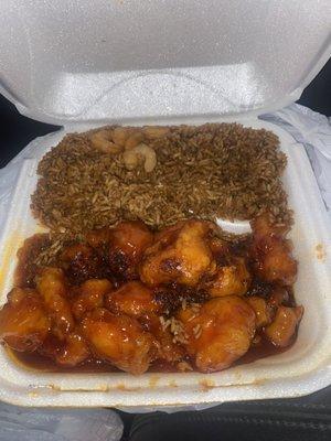 General Tso 's Chicken and Shrimp Fried Rice