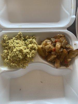 Vegan Tofu Scramble and Potatoes