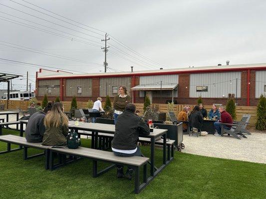 Massive outside space with a variety of seating options