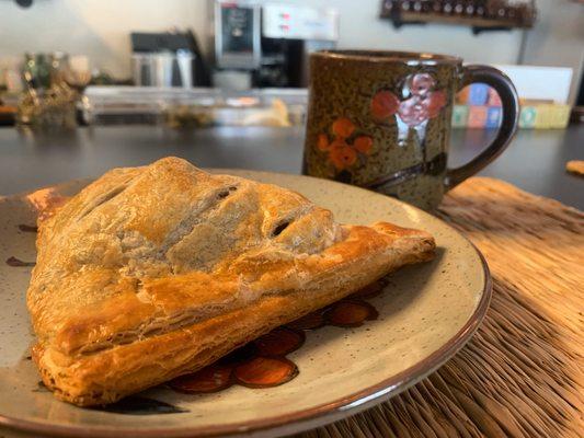 Fresh baked apple / caramel turnover