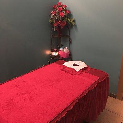 One of our three beautiful, clean private massage rooms