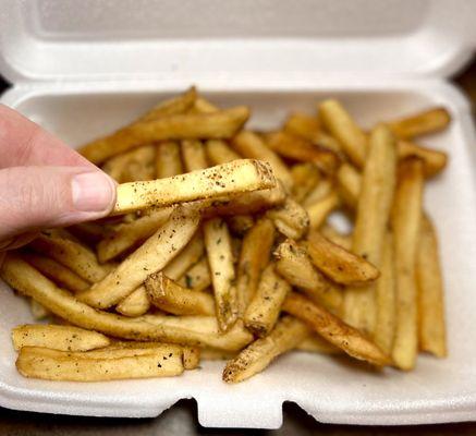 Masala fries - crispy fries seasoned with house blend masala spice - great! would get these again