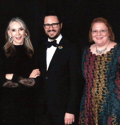 Gates McFadden (Dr. Beverly Crusher) Wil Wheaton (Wesley Crusher) and Karen S Atta. The Crushers commented on how beautiful the dress is.