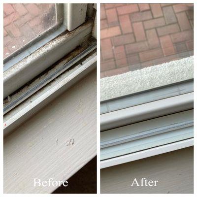 Before and after window cleaning