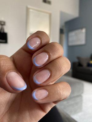 Gel manicure, modern french tip