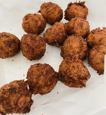 Crab hush puppies is a must awesome