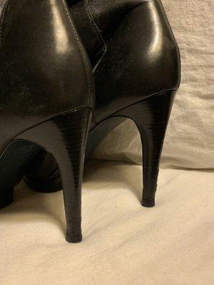 I wore these Cole Hans to death!! Heel taps were gone, heels were about 1/2 inch worned from the bottom but he saved them!