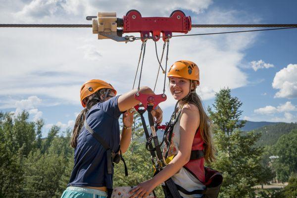 Knowledgeable staff clips you into and out of the zipline