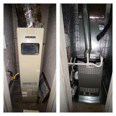 Before and after with a Lennox Furnace