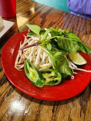 Condiments for pho.