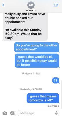 No reply after this exchange and a voicemail I left.