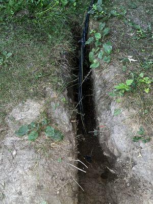 "Buried" electrical lines.