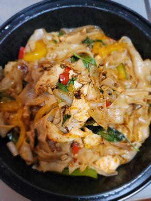 Chicken drunken noodles-very good, large portion, nice kick