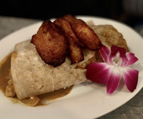 Coconut curry seafood Roti