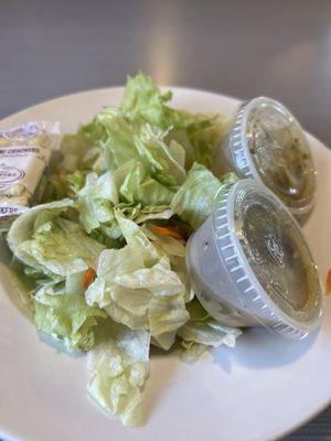 Side salad with house made Greek dressing.