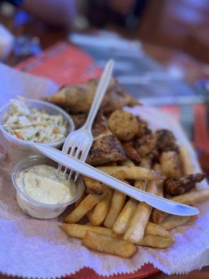 Fried seafood sampler