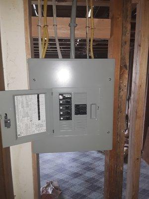 Sub panel installation.