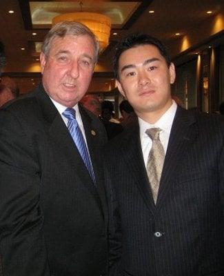 Los Angeles County District Attorney Steven Cooley with Attorney Bryan Y. Wong at Attorney Cooley's Inauguration