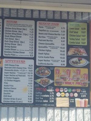 Outside menu