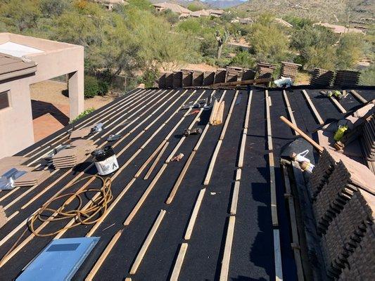 Partial Tile Roof Replacement.