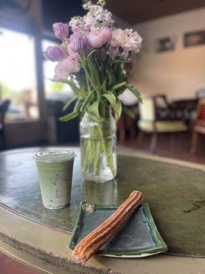 Yummy. The Iced Matche drink and the sweet Churro desert were both perfect.