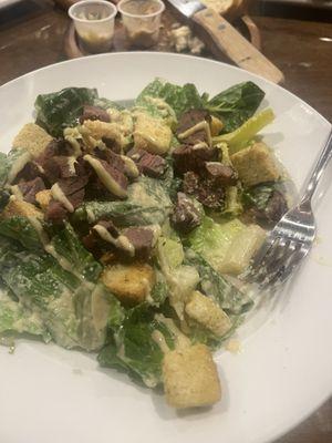 I got the steakhouse Caesar salad with added steak. Very good.