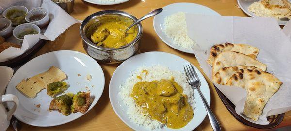 Butter chicken and lamb korma