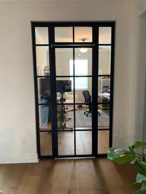 Gridscape custom door with side lite panels- office space divider