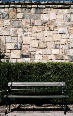 Isolated bench that would great for a portrait shot.