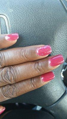 Another great job by Solar Nails! Diamond gel nails with mood color changing gel polish. Niiiiiiccccce!