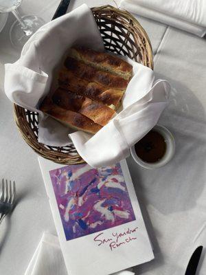 Complimentary bread with house made olive oil