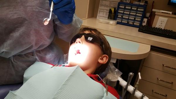 Getting my 1st Molar Sealing :-)