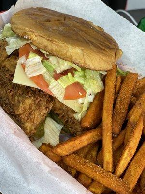 Crispy Chicken Sandwich & Sweet Potato Fries