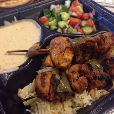 Chicken kabob plate... A little light on the chicken and plate... Still tasty