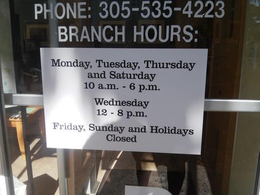 Closed on Fridays.